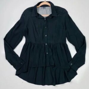 Sparkle & Fade Green Long Sleeve Button Down Shirt